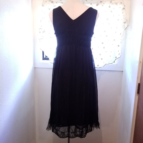 Baby Fox Gyaru Chiffon Silver Stripe Maxi Dress - Picture 3 of 7